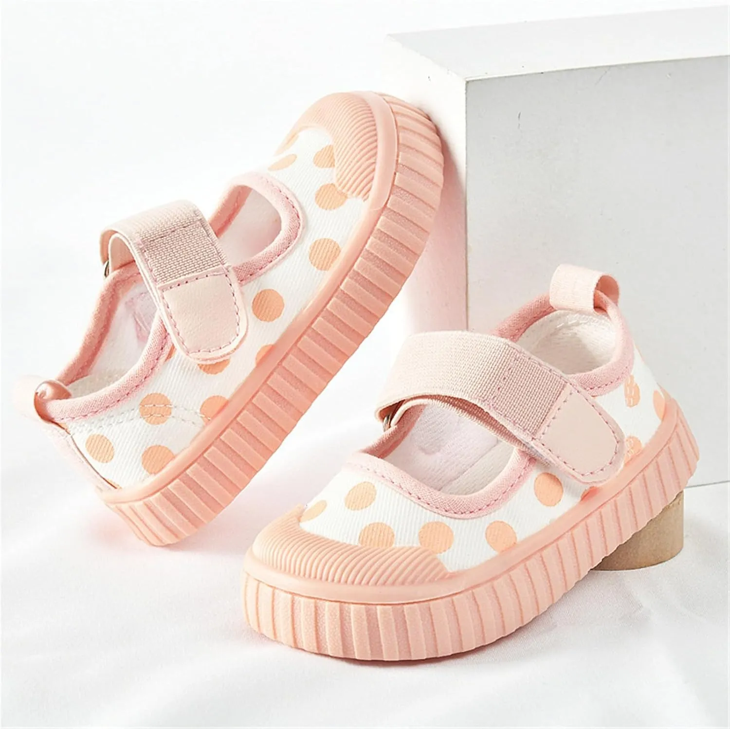 Baby Boy Girl Sneakers Polka Dot Soft Sole Anti-Slip Casual Shoes Toddler Slip on Shoes Breathable Lightweight