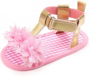 Baby Infant Shoes Boy Girl Sandals First Walkers Flat Shoes Lightweight Soft Sole Sneakers Summer (Pink, 5.5 Infant)