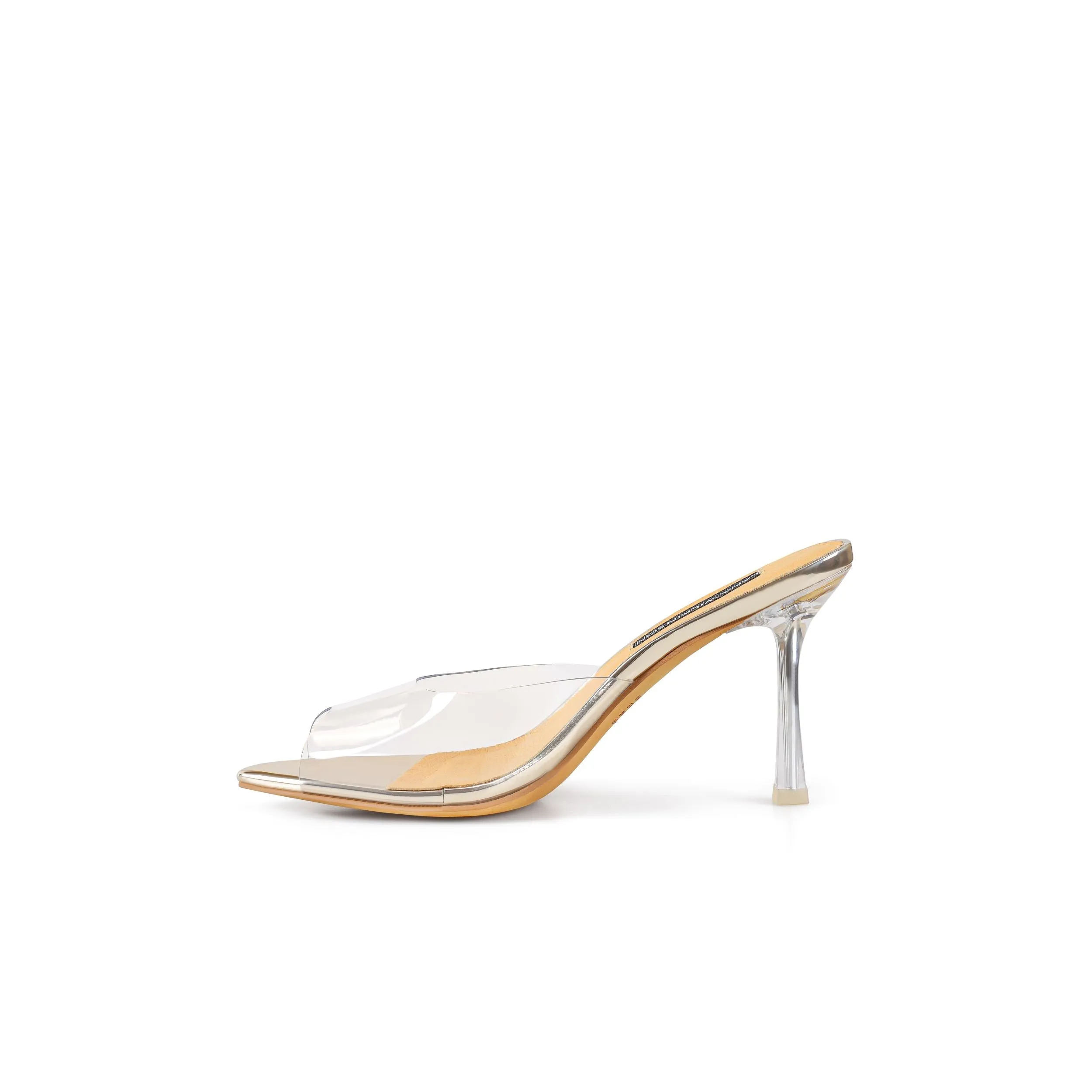 Beth Sandal Vinylite & Gold Metallic Leather