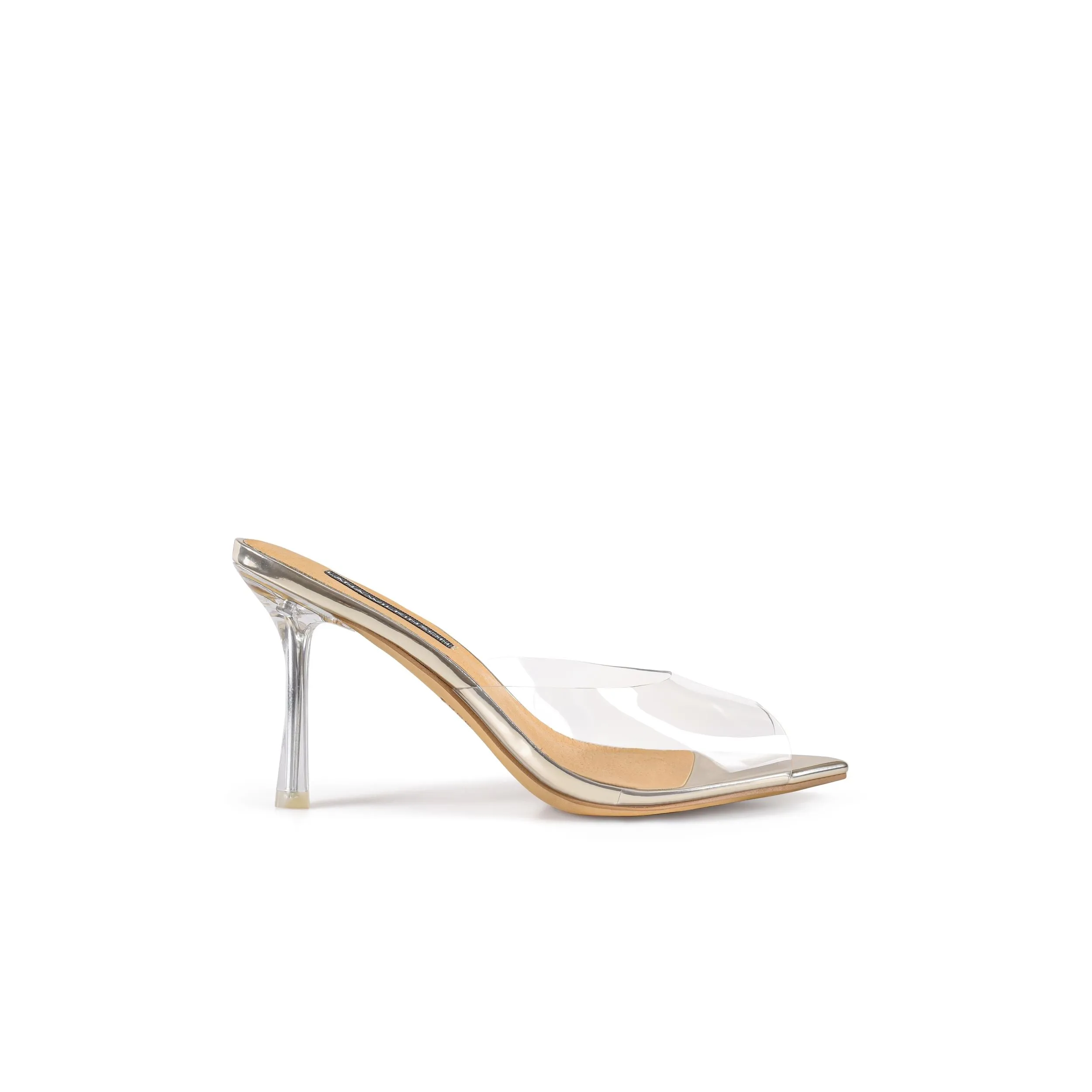 Beth Sandal Vinylite & Gold Metallic Leather