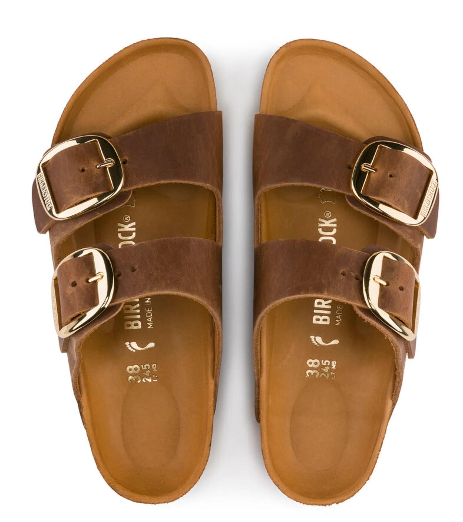 Birkenstocks Arizona Big Buckle - Oiled Leather (Cognac)