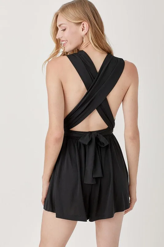 Black Romper With Convertible Straps