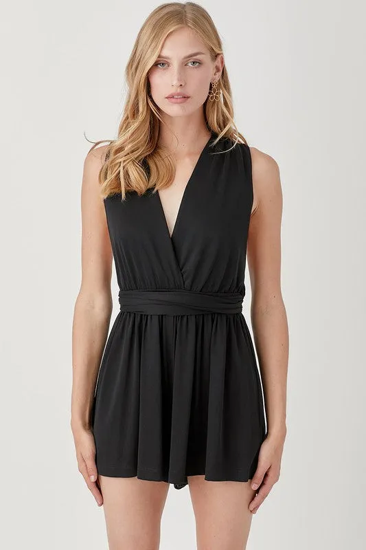 Black Romper With Convertible Straps