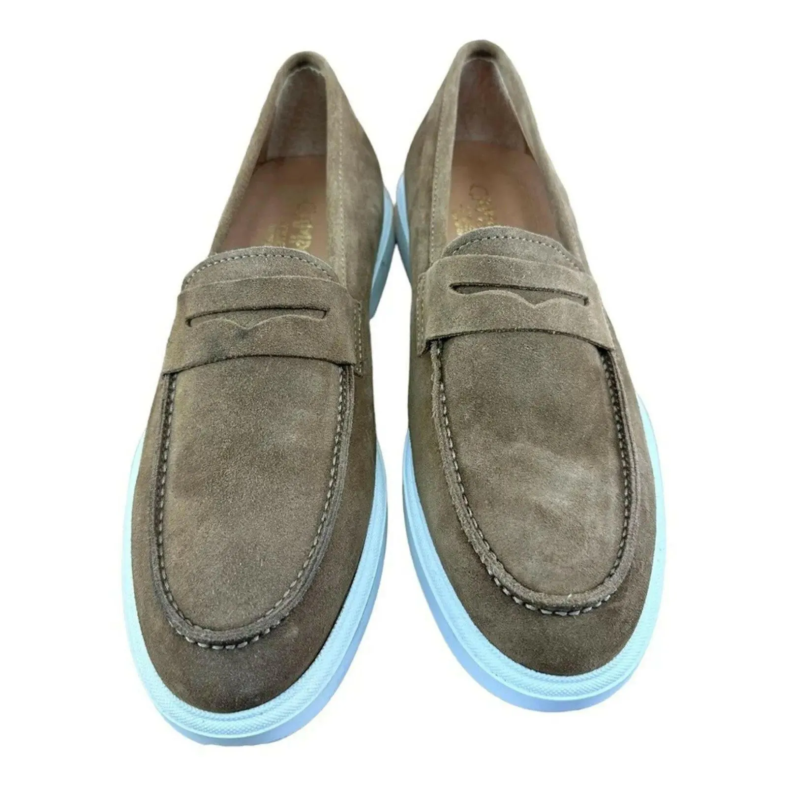 Campanile Collection  311 Tapya  Men's  Shoes loafers suede Withe Tan
