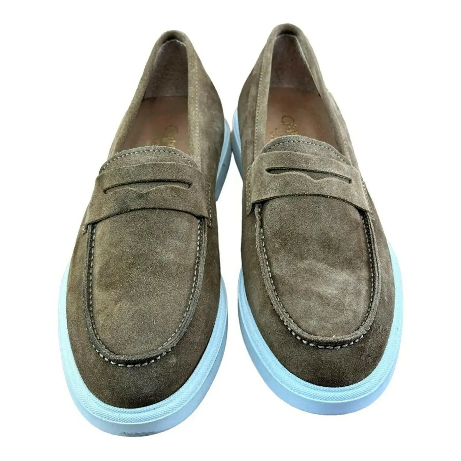 Campanile Collection  311 Tapya  Men's  Shoes loafers suede Withe Tan