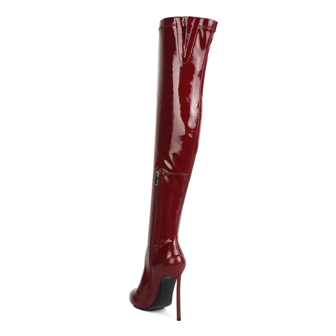 Chimes High Heel Patent Long Boots