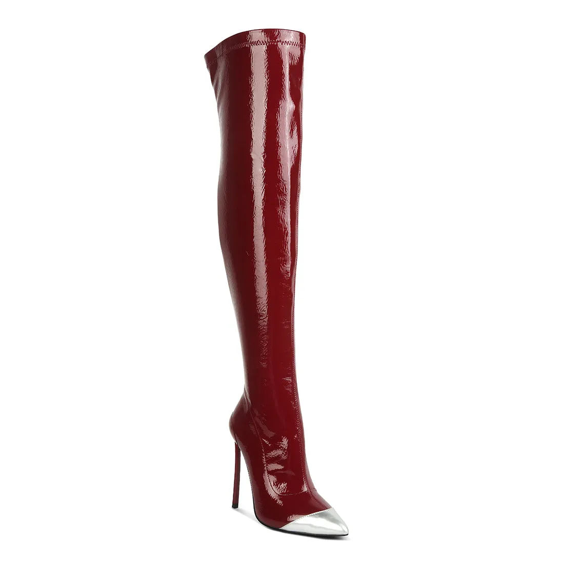 Chimes High Heel Patent Long Boots