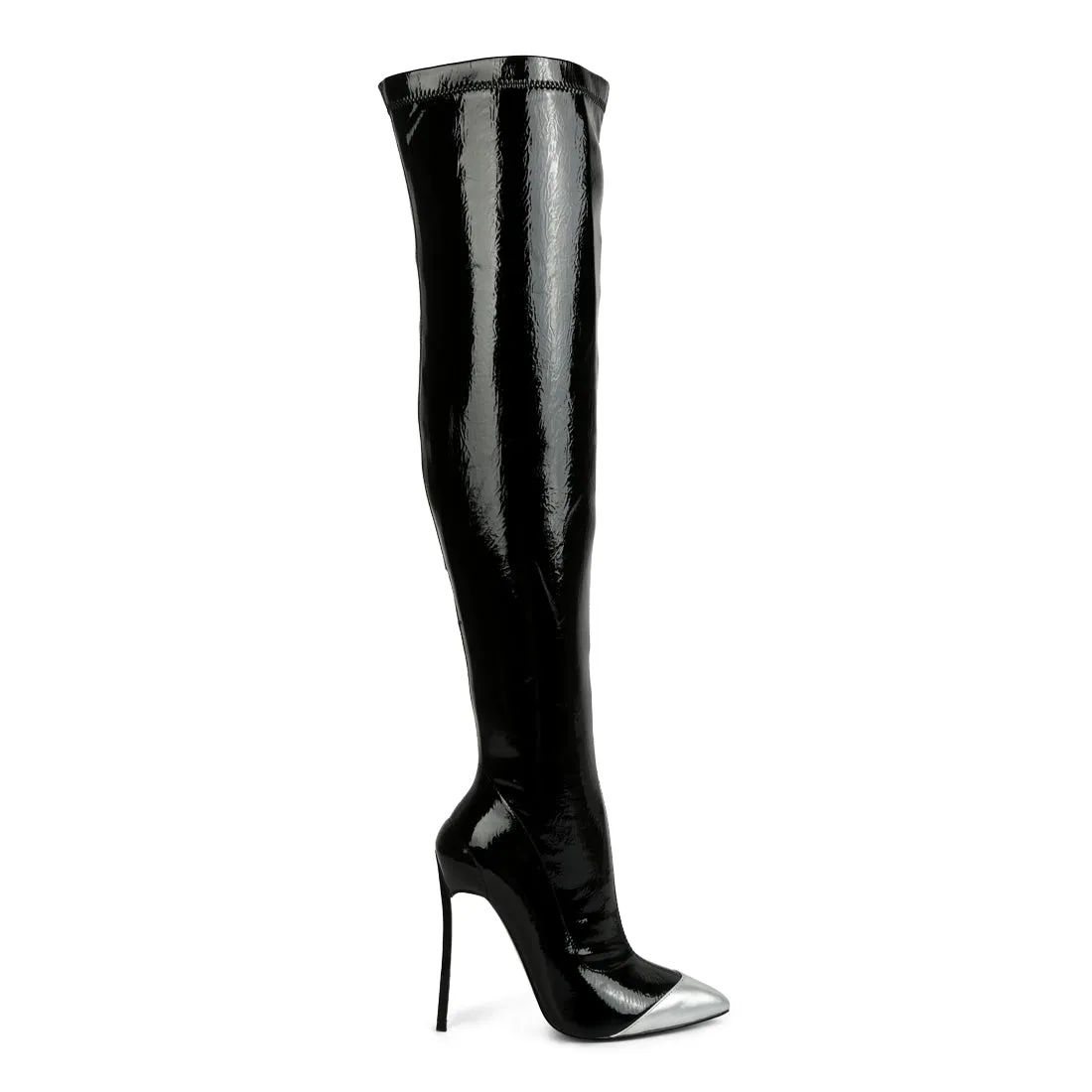 Chimes High Heel Patent Long Boots