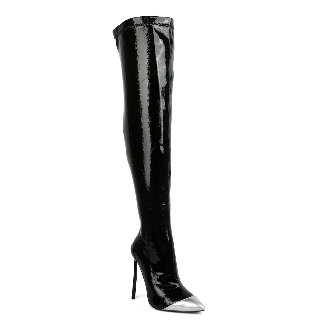 Chimes High Heel Patent Long Boots