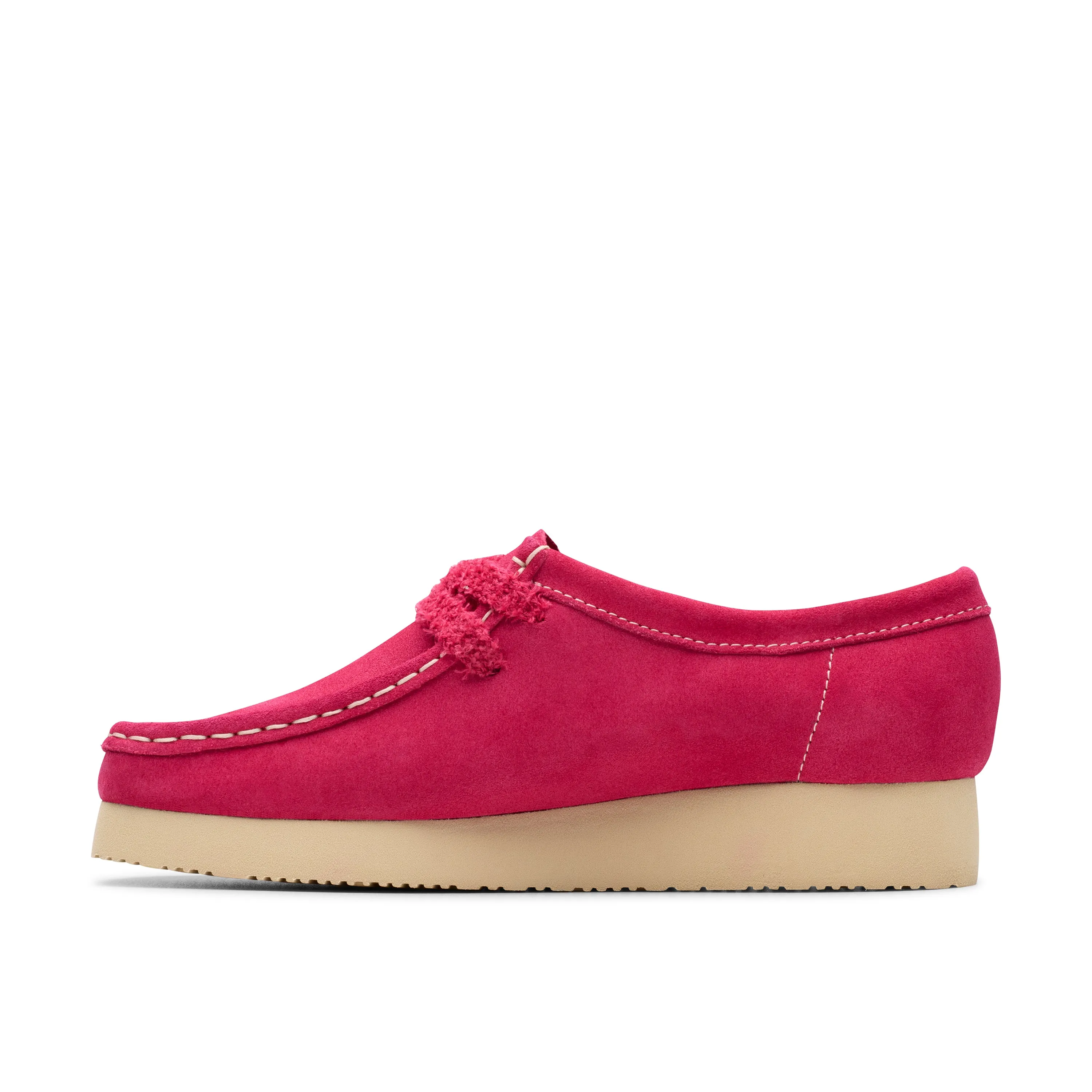 Clarks Original Women's Wallabee. 2604 Bright Pink Suede Made in Vietnam