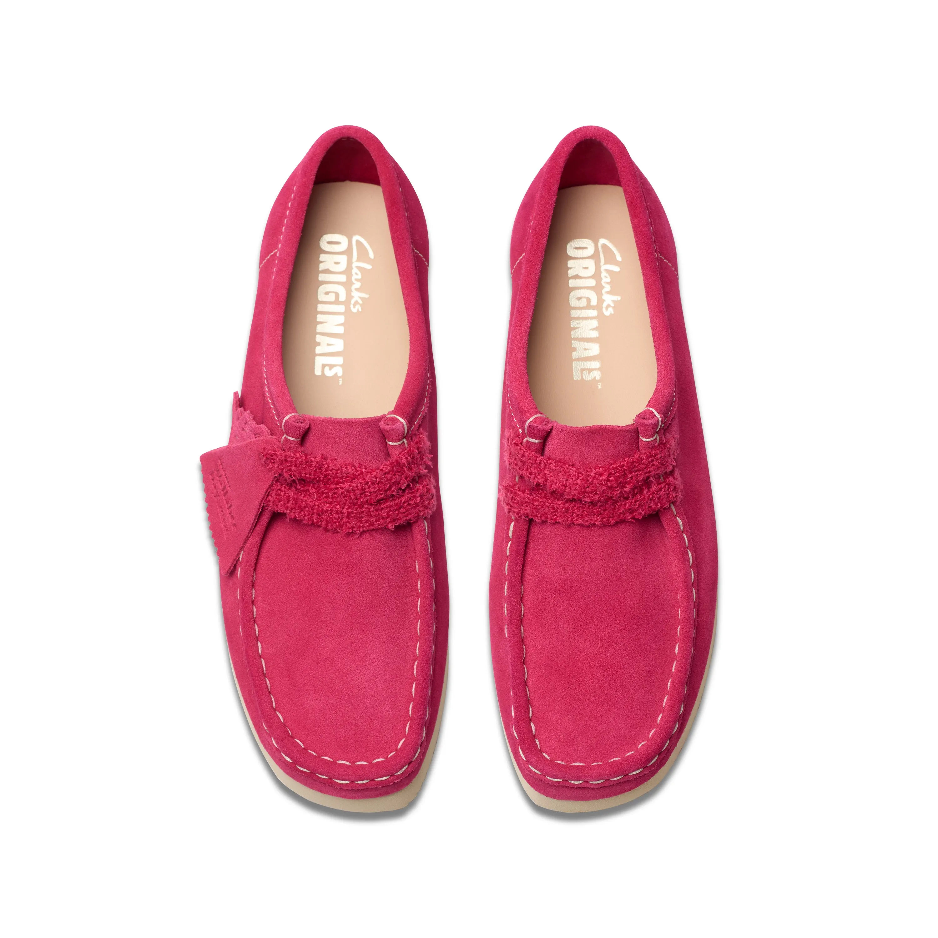 Clarks Original Women's Wallabee. 2604 Bright Pink Suede Made in Vietnam