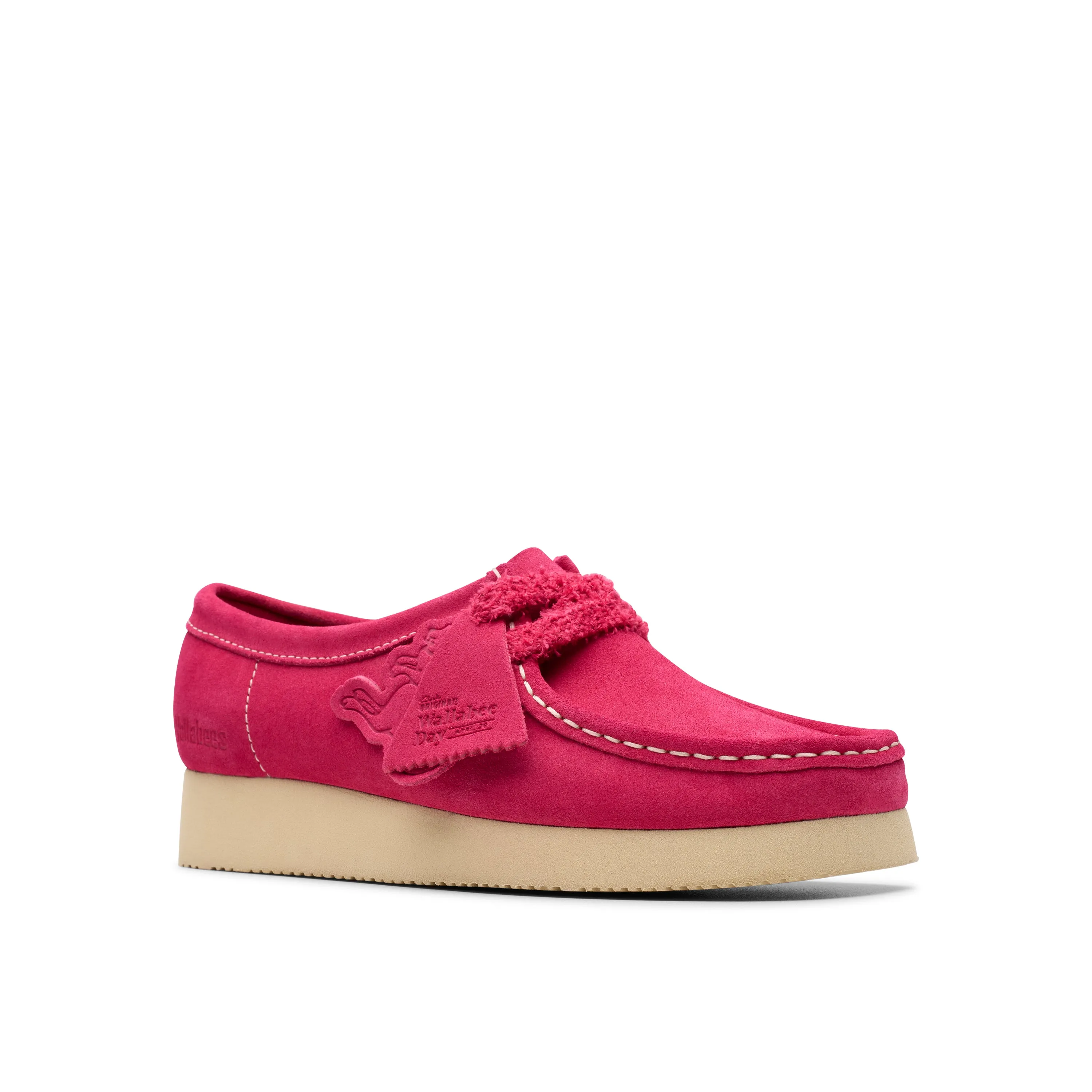 Clarks Original Women's Wallabee. 2604 Bright Pink Suede Made in Vietnam