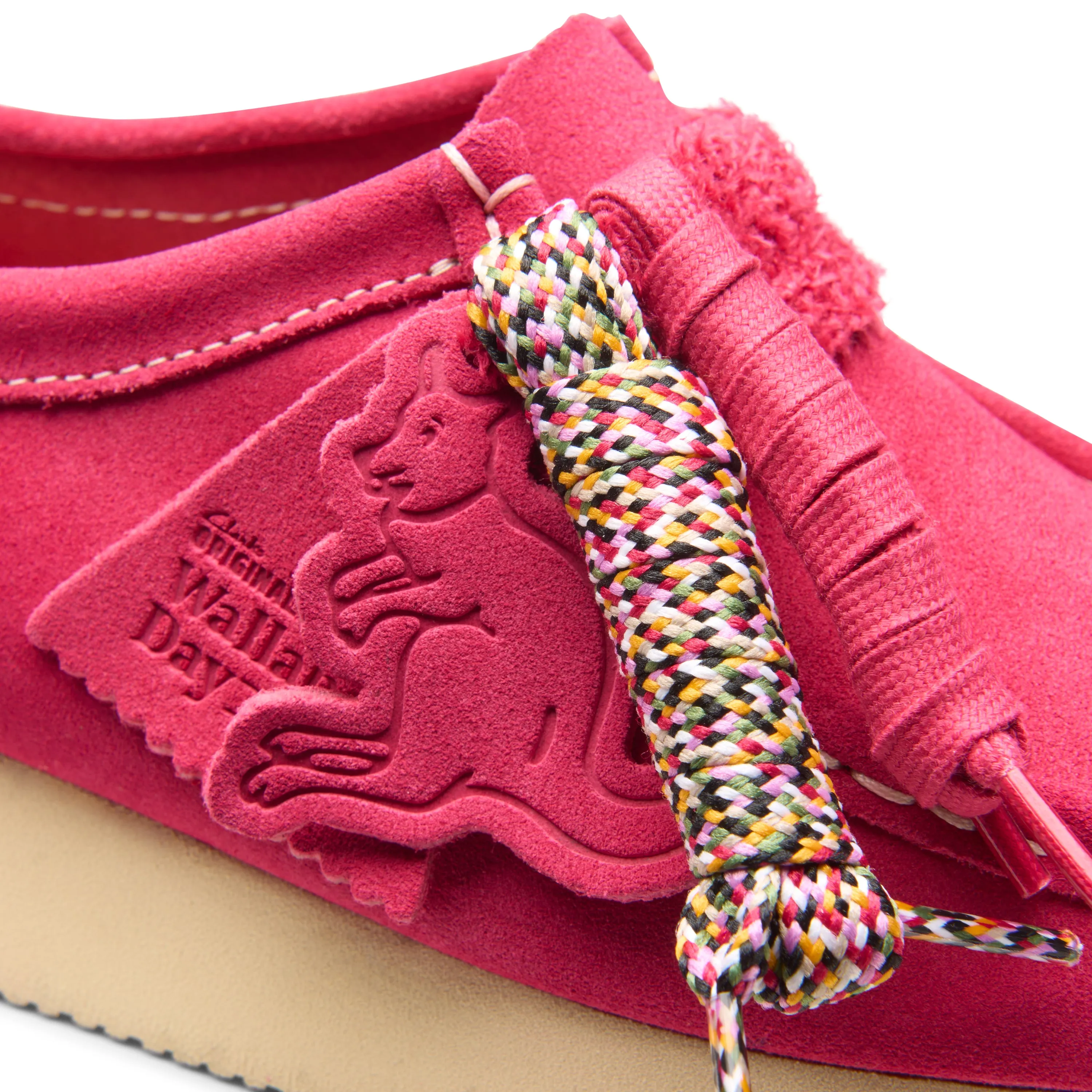 Clarks Original Women's Wallabee. 2604 Bright Pink Suede Made in Vietnam