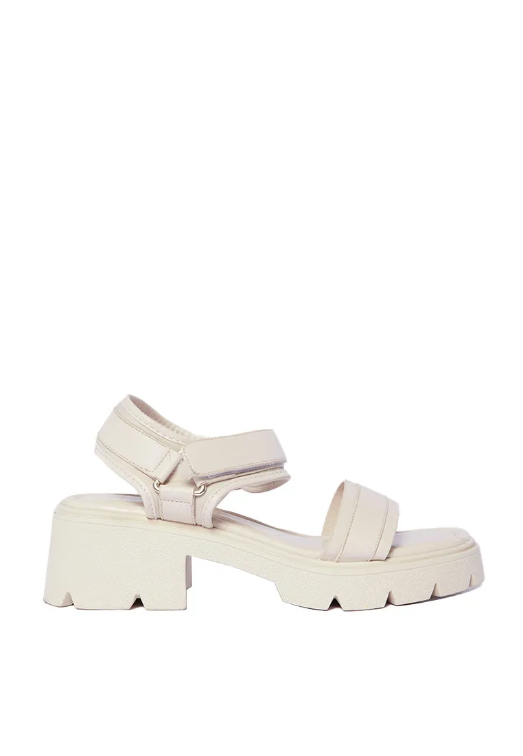 Cream High Platform Sandals