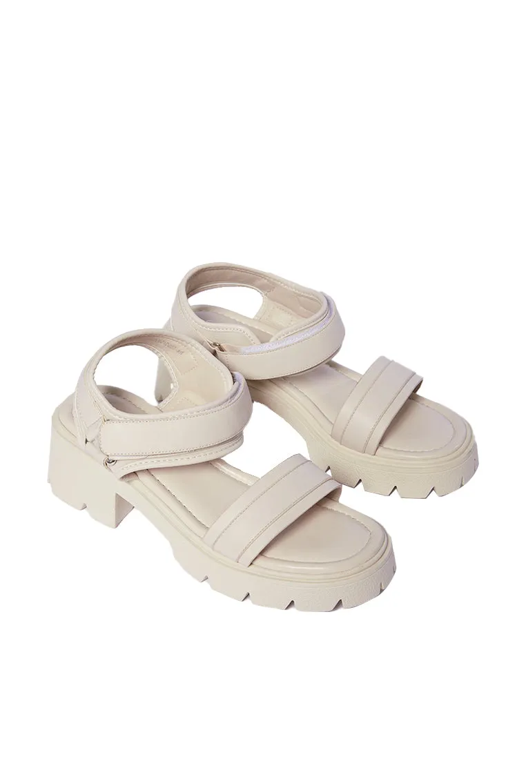 Cream High Platform Sandals