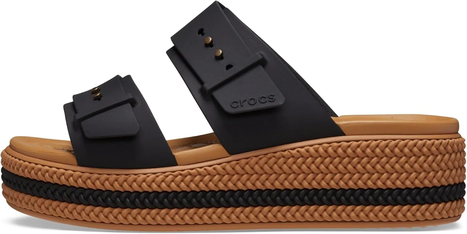 Crocs Womens Brooklyn Buckle Low Wedge