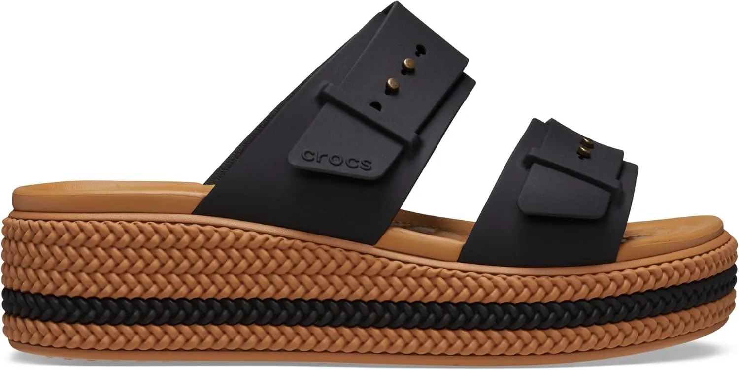 Crocs Womens Brooklyn Buckle Low Wedge