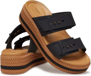 Crocs Womens Brooklyn Buckle Low Wedge