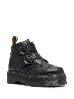 DR. MARTENS DEVON HEART LEATHER PLATFORM BOOTS