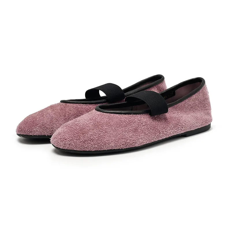 Dwarves Round Toe Suede Reverse Cowhide Casual Flats in 9 Colors