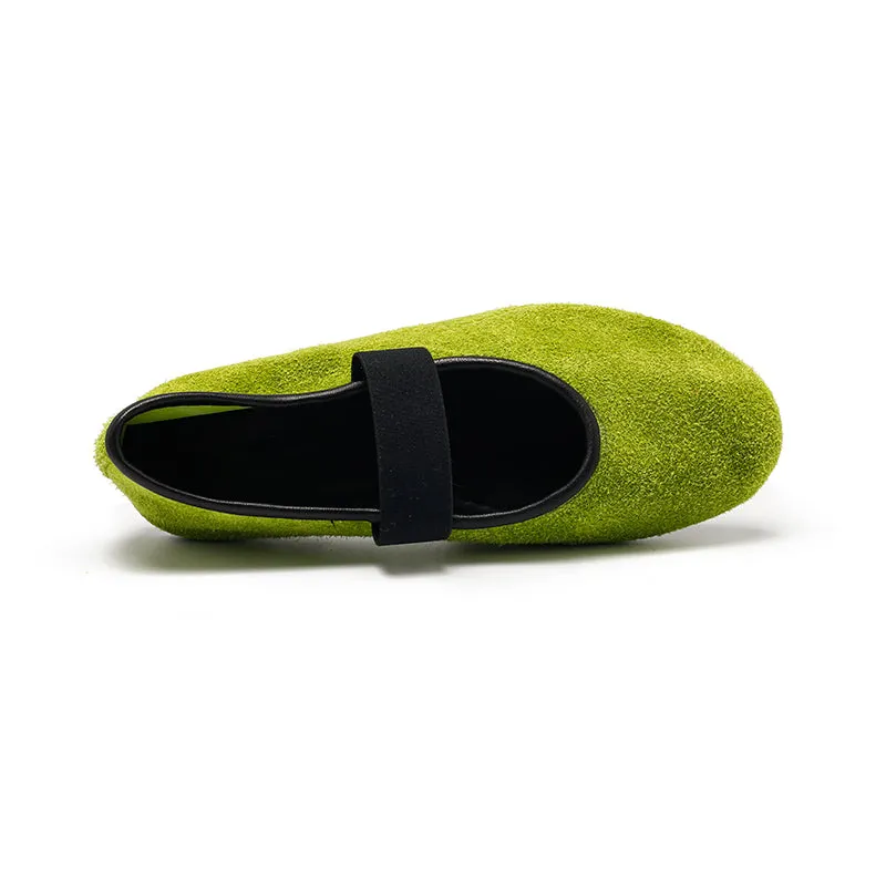 Dwarves Round Toe Suede Reverse Cowhide Casual Flats in 9 Colors