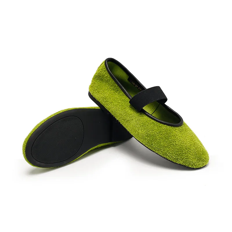 Dwarves Round Toe Suede Reverse Cowhide Casual Flats in 9 Colors