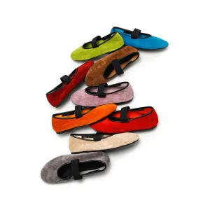 Dwarves Round Toe Suede Reverse Cowhide Casual Flats in 9 Colors