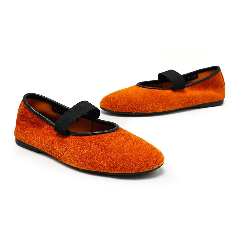 Dwarves Round Toe Suede Reverse Cowhide Casual Flats in 9 Colors