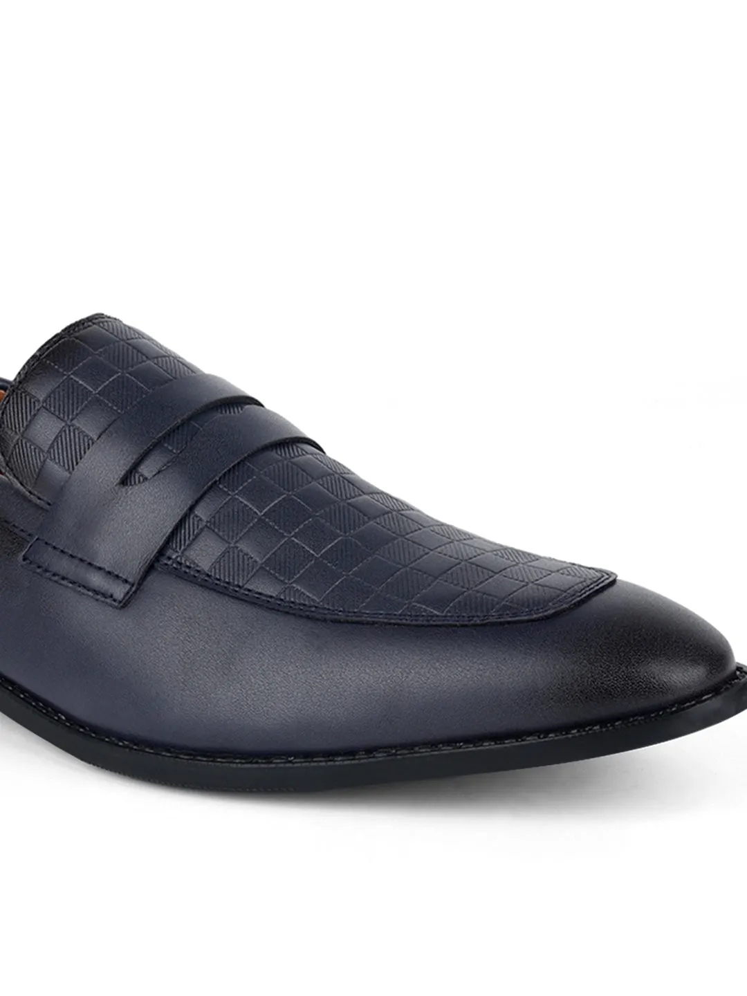 Federal Blue Handcrafted Moccasins Slipons