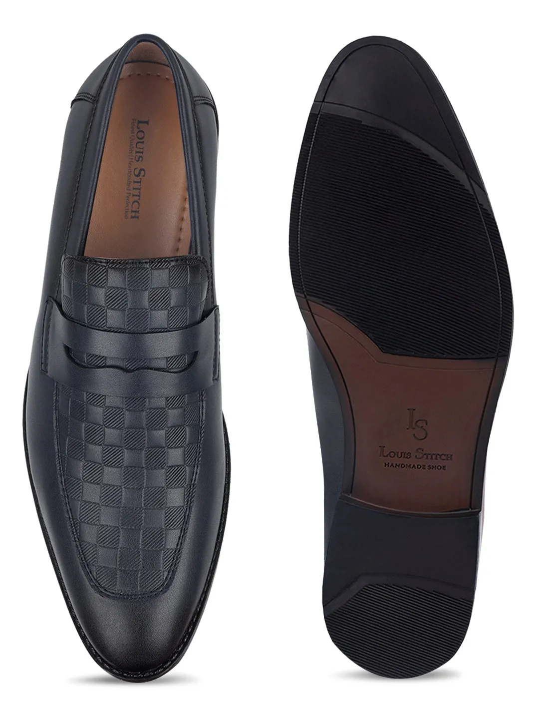 Federal Blue Handcrafted Moccasins Slipons
