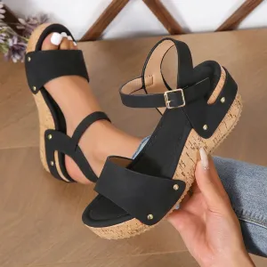 Fiona™ | Women's Platform Wedge Buckle Sandals