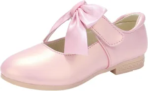 Girls Ballet Shoes Flower Mary Jane Flat with Bow Dress Shoes Part Wedding Communio Shoes for Kids Toddler