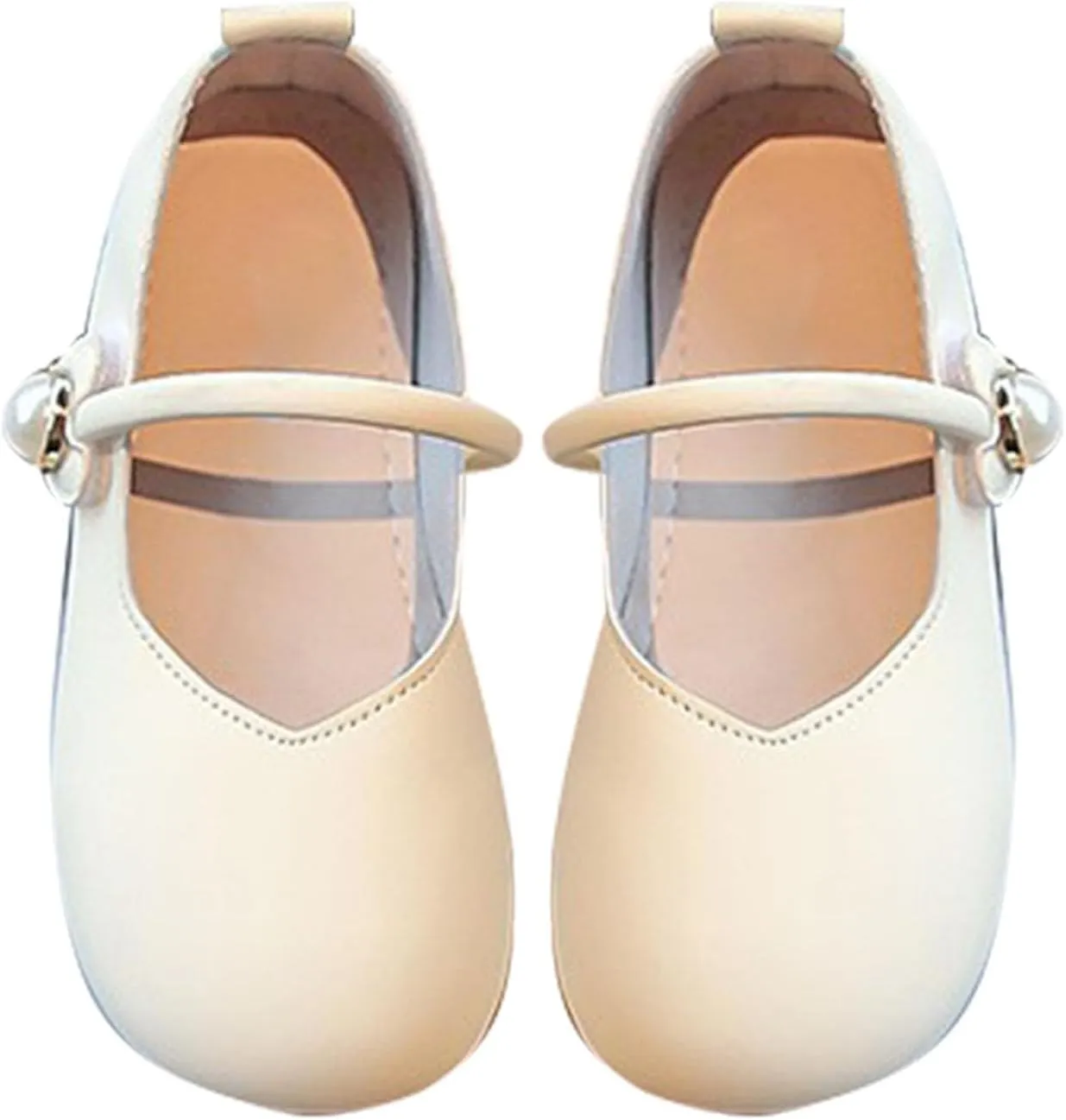 Girls Wedding Flat Solid Flower Mary Jane Dress Shoes Square Toe Ballet Soft Sole Slip On Flat for Part School