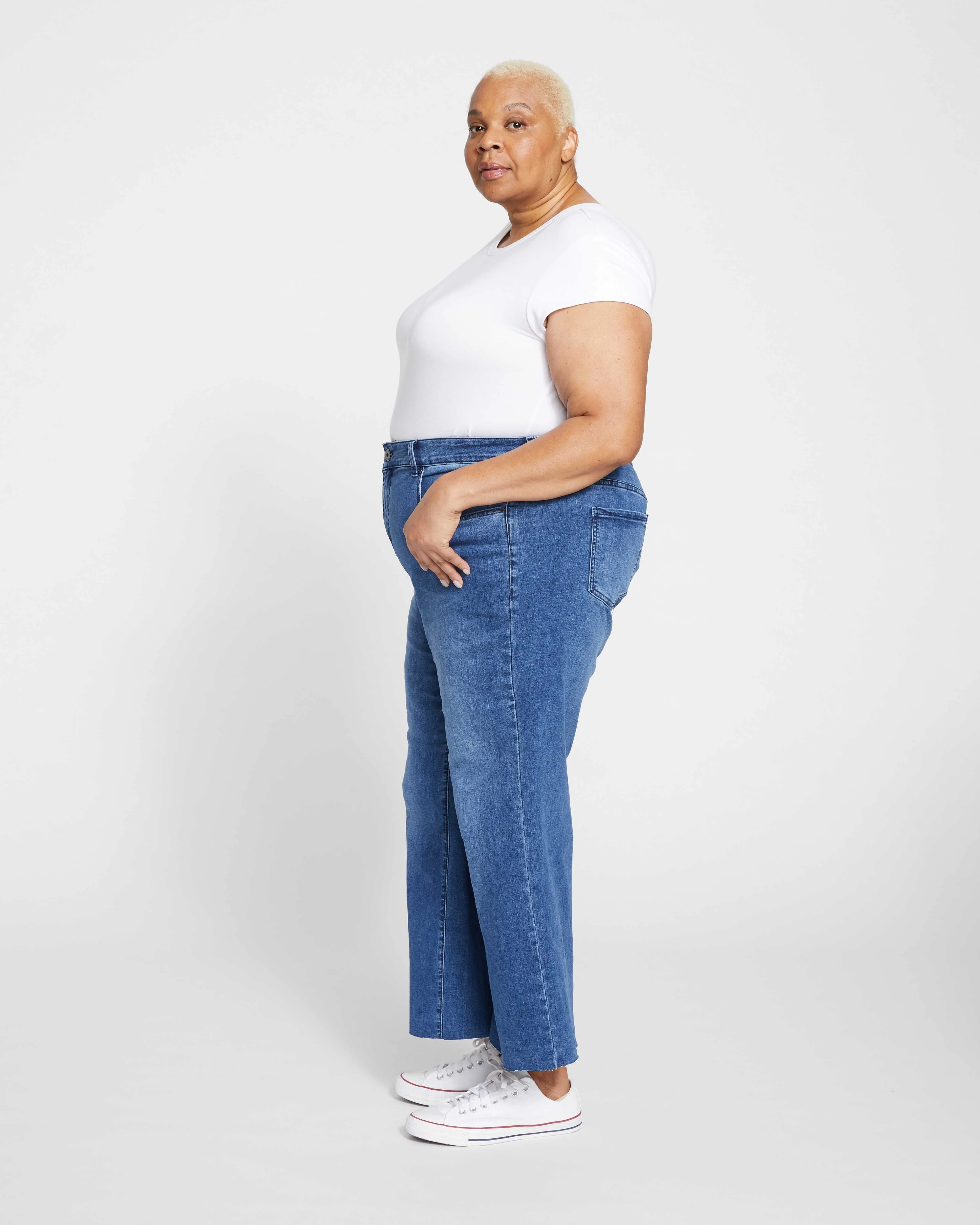 Jackie High Rise Cropped Jeans - True Blue