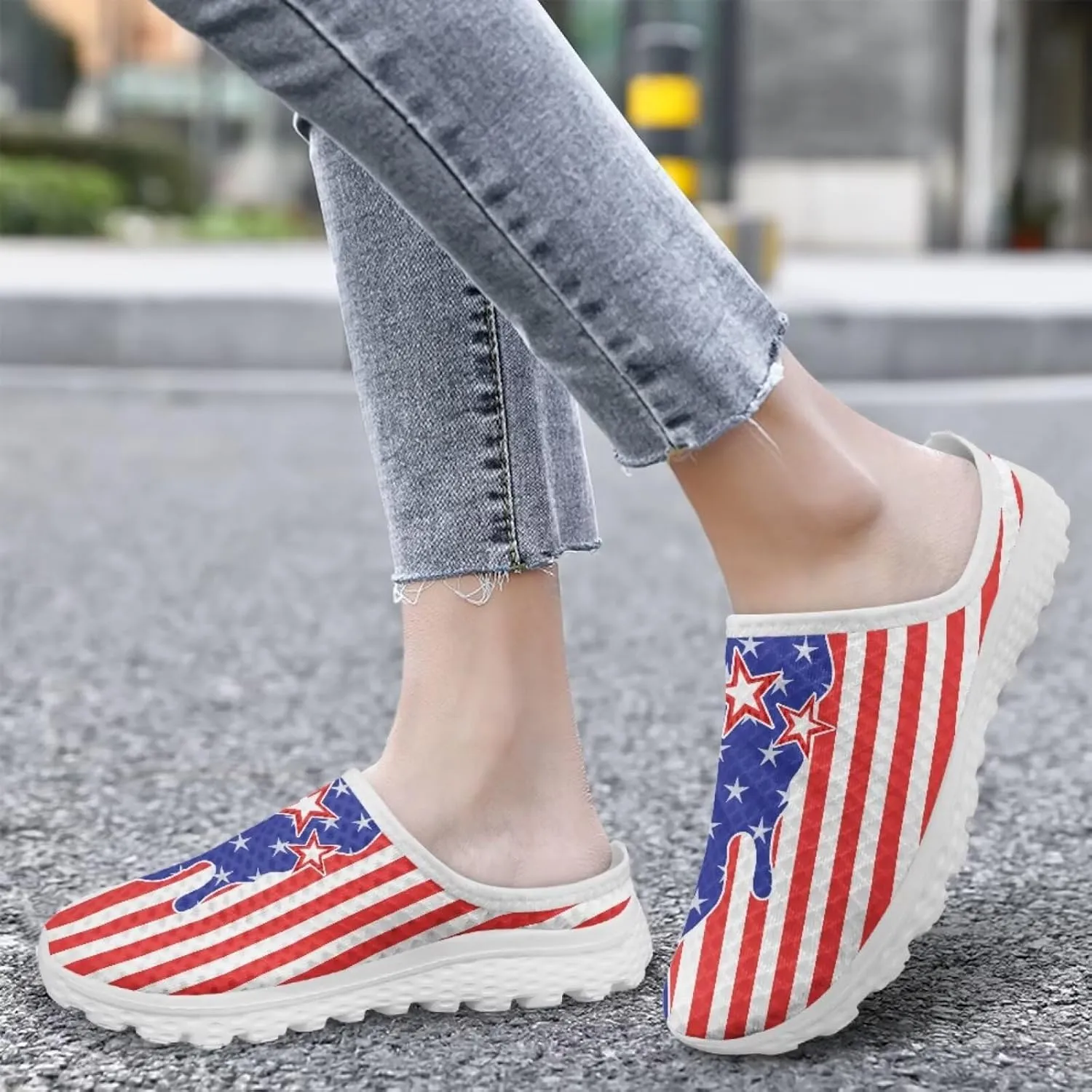 Jeiento Women Lightweight Slip On Mules Shoes Comfortable Anti Slip Loafers Open Back Breathable Slippers