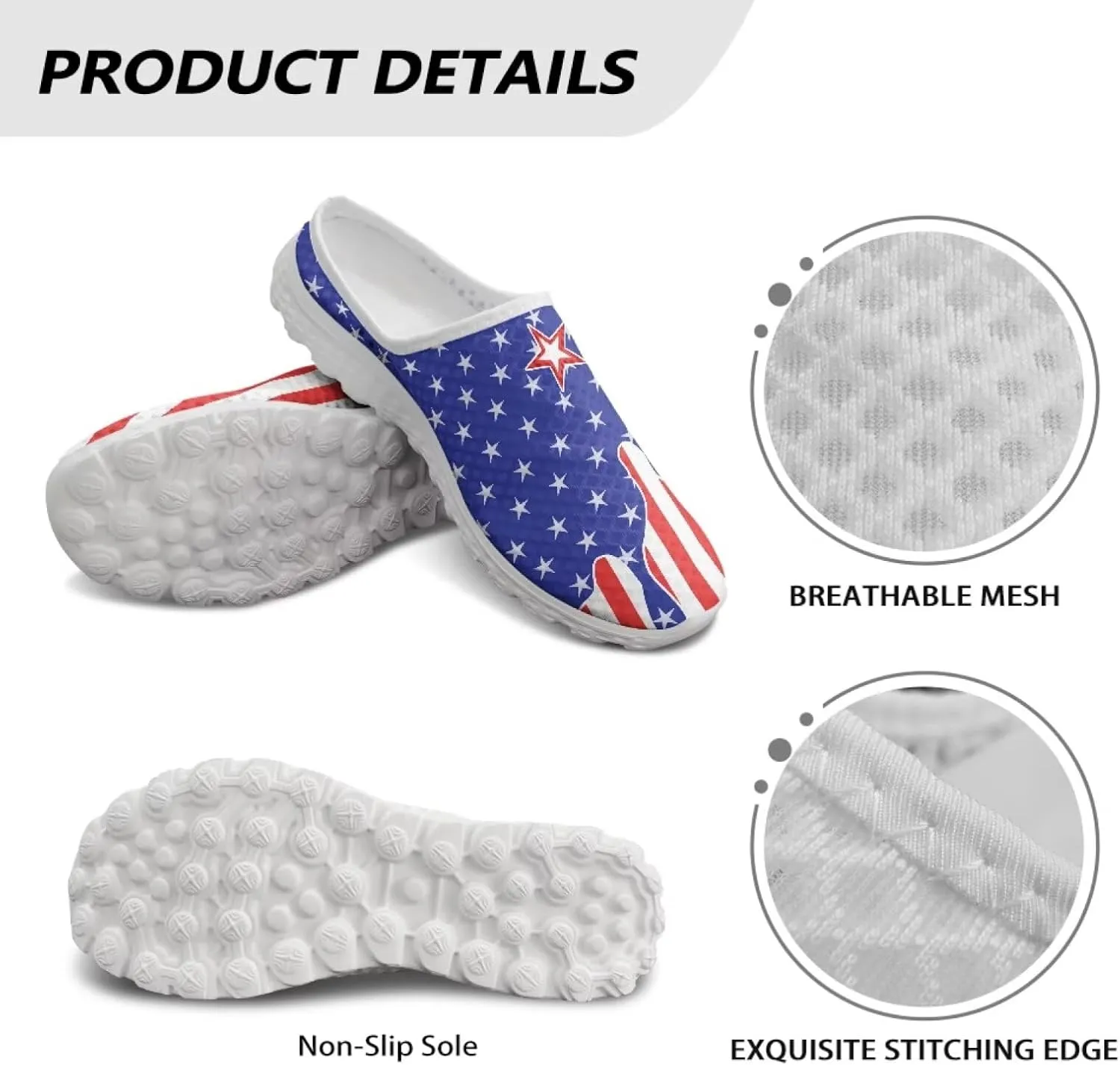 Jeiento Women Lightweight Slip On Mules Shoes Comfortable Anti Slip Loafers Open Back Breathable Slippers
