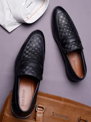 Jet Black Handcrafted Moccasins Slipons