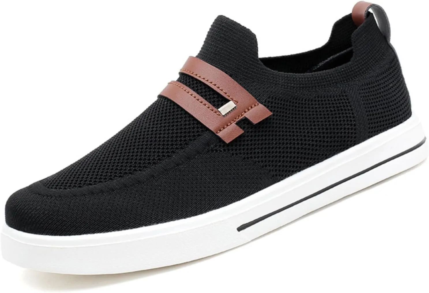 Men's Slip on Walking Shoes Comfy Knitted Memory Foam Ultra Lightweight Breathable Fashion Sneakers Non Slip Arch Support Cushioning Workout Tennis Shoes Wide Width
