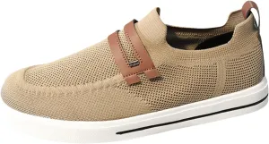 Men's Slip on Walking Shoes Comfy Knitted Memory Foam Ultra Lightweight Breathable Fashion Sneakers Non Slip Arch Support Cushioning Workout Tennis Shoes Wide Width