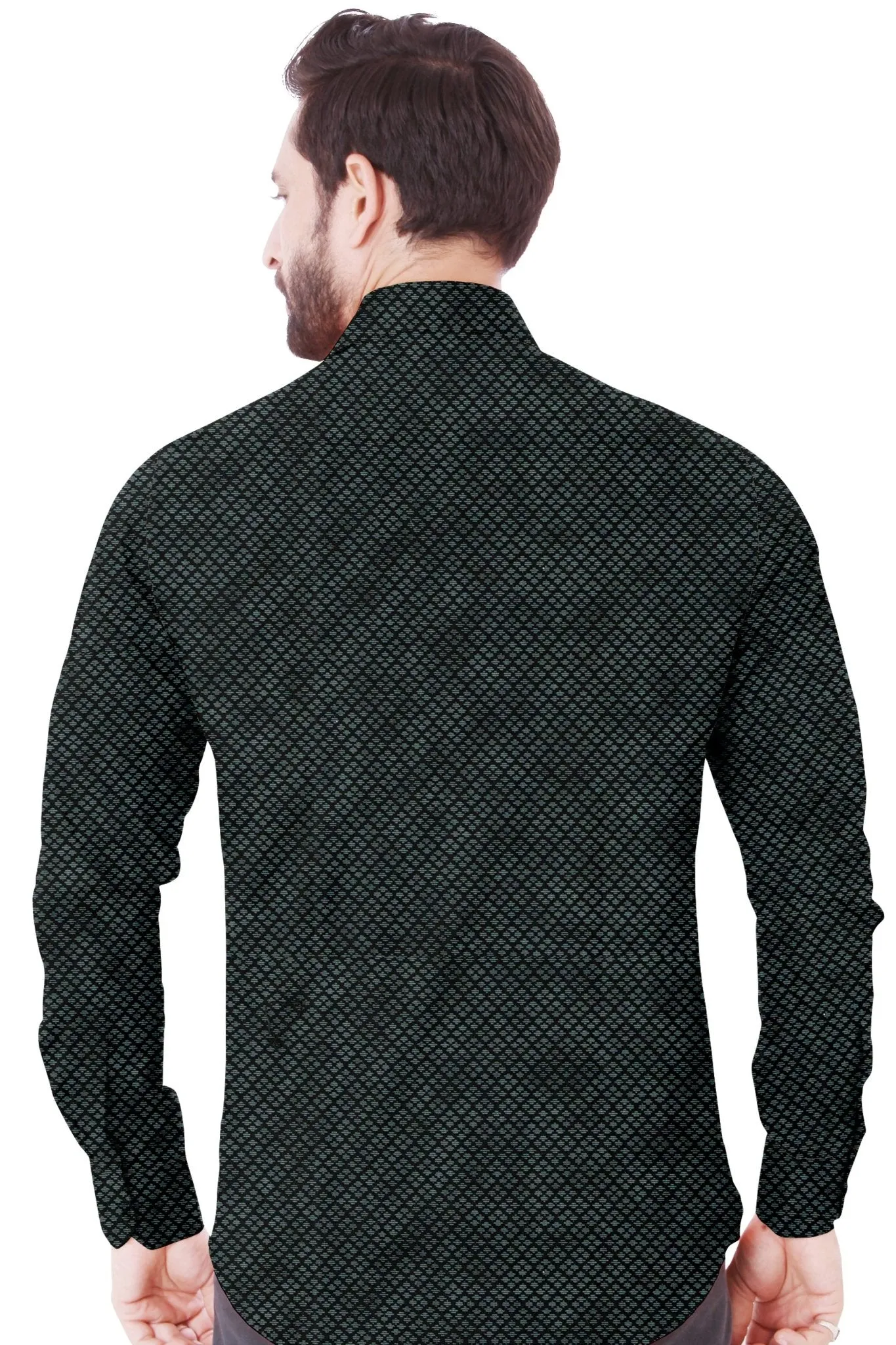 Midnight Diamond Pattern Cotton Shirt