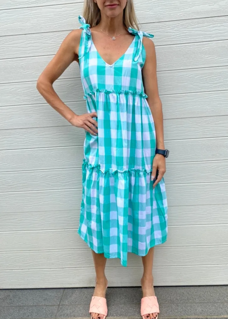 Minty dress - Mint and white gingham
