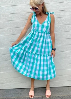 Minty dress - Mint and white gingham