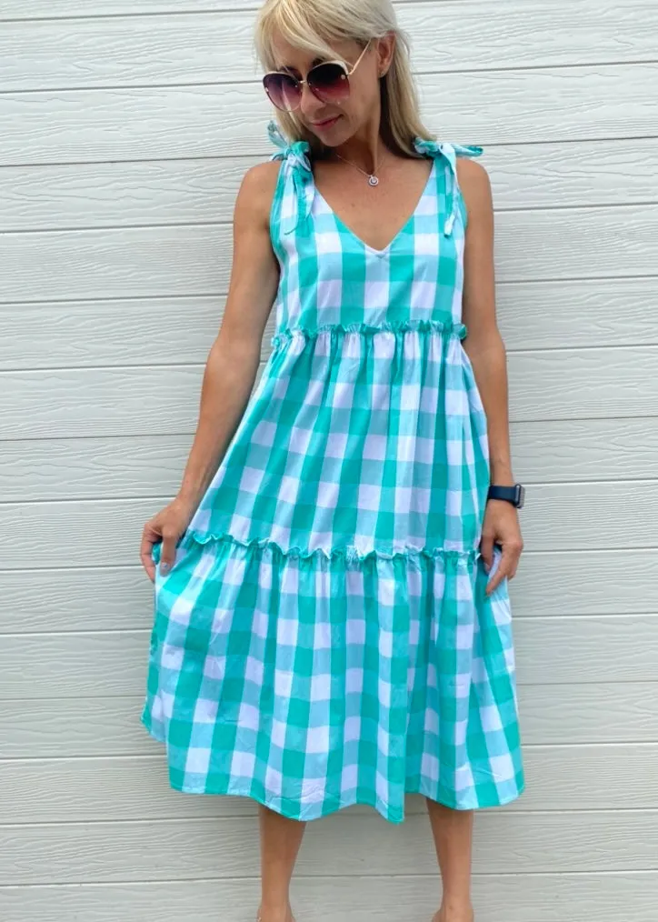 Minty dress - Mint and white gingham