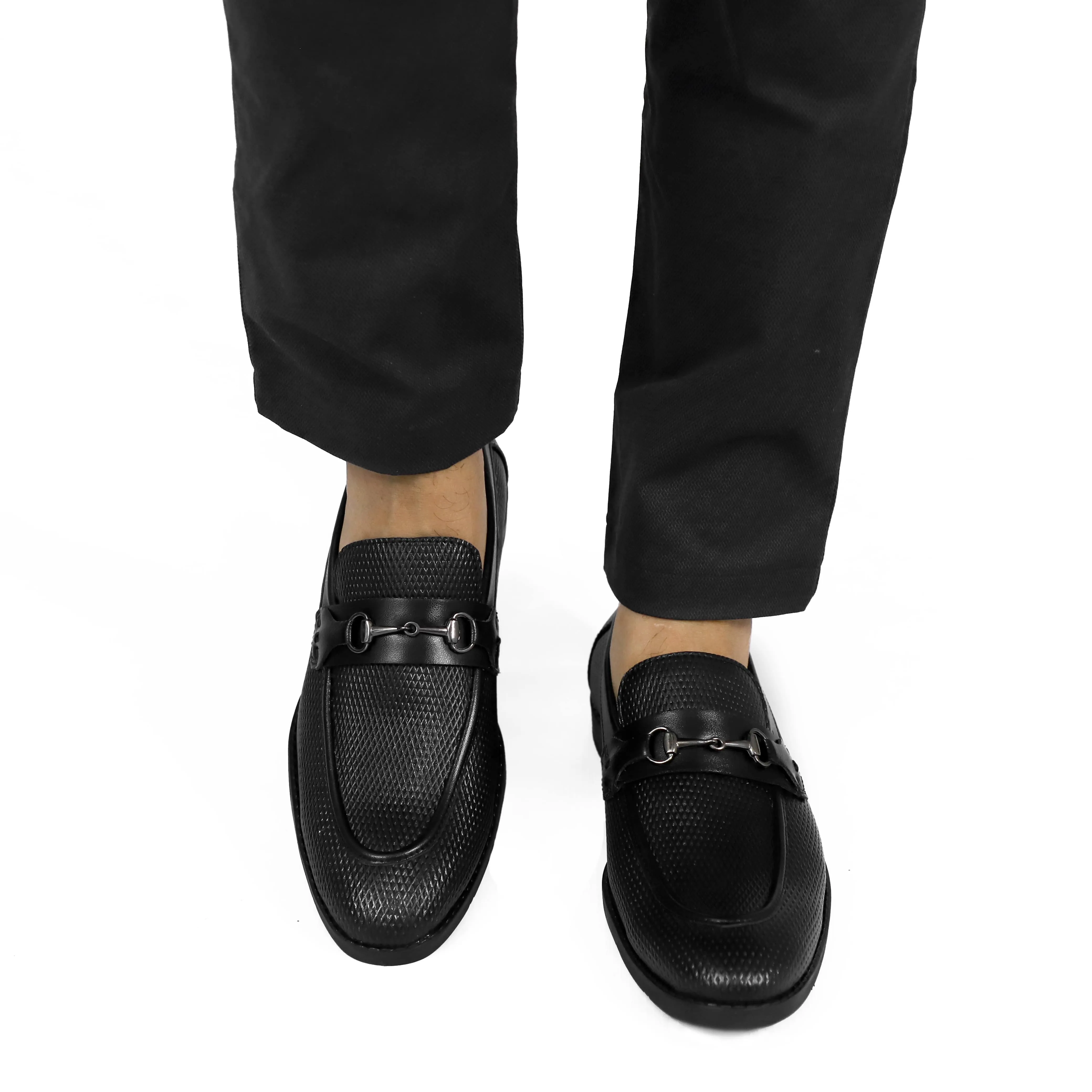 NICHE Black Braided Horsebit Loafers