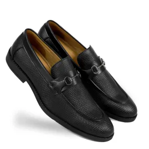 NICHE Black Braided Horsebit Loafers