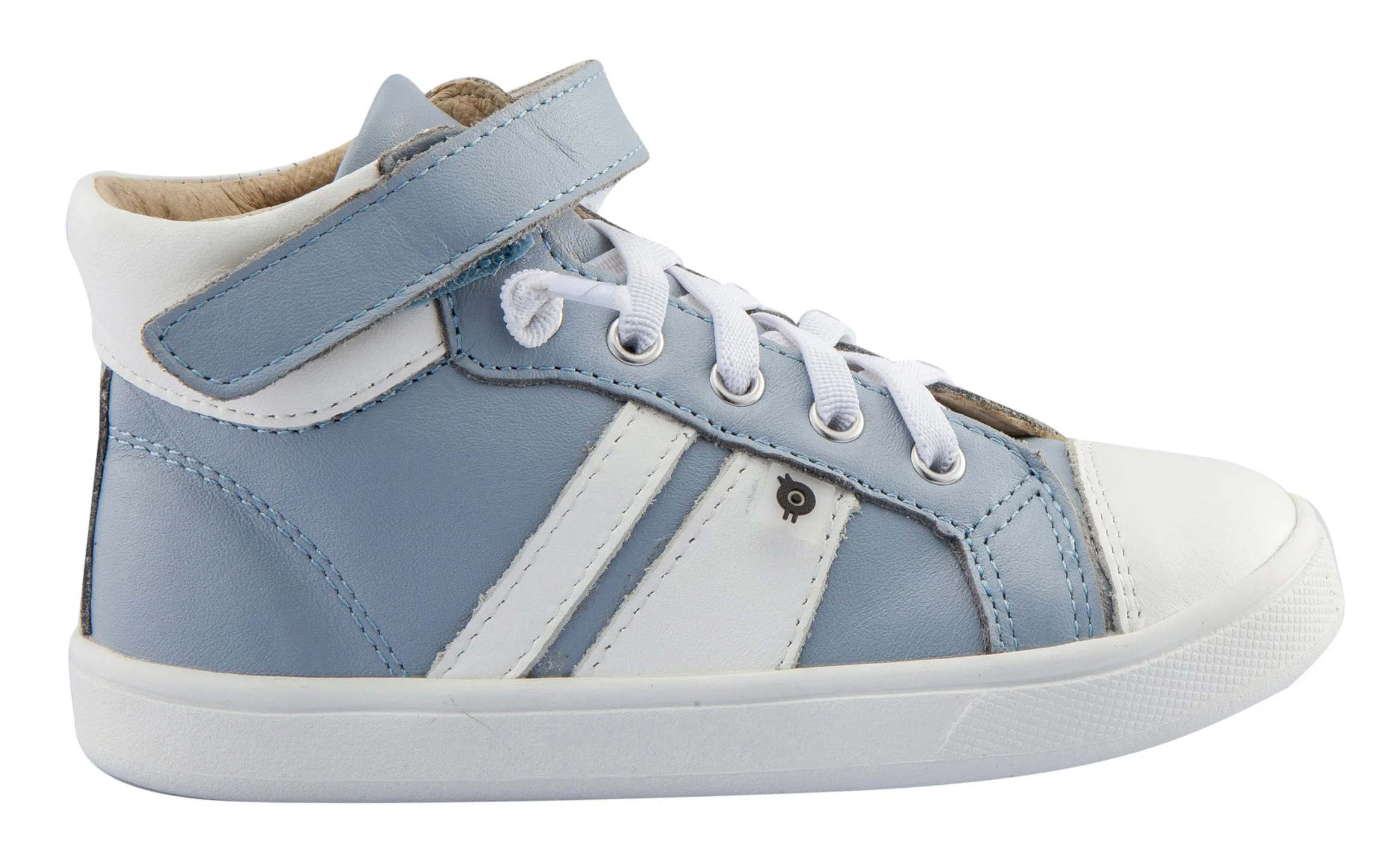 Old Soles Boy's and Girl's Urban Earth Leather Sneakers, Dusty Blue/Snow