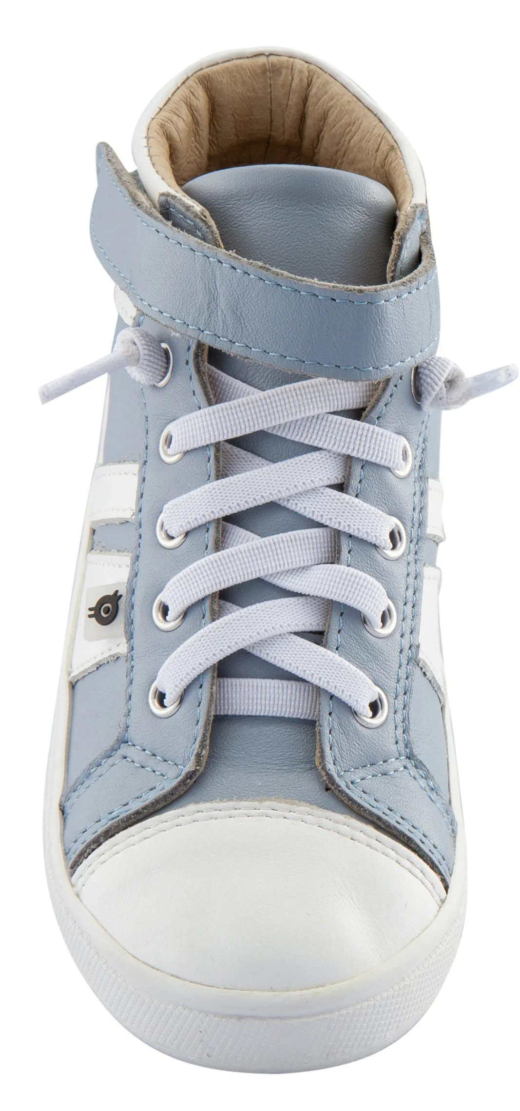 Old Soles Boy's and Girl's Urban Earth Leather Sneakers, Dusty Blue/Snow
