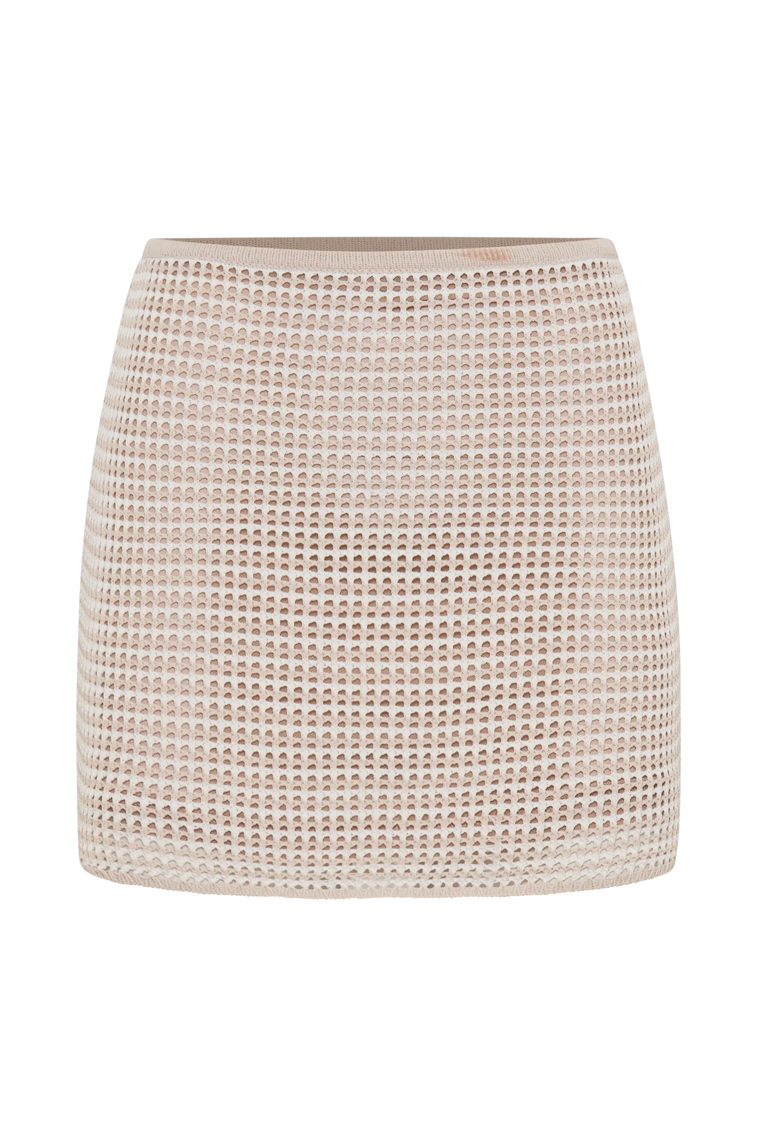 Omarosa Stripe Knit Mini Skirt - Tan/White