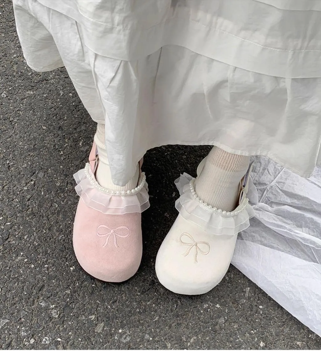 Potato Shoes with Back Strap Clogs Mules Ballet Flat Slip on Sandals Standing All Day Women Slippers Preppy Girls - Cute Causal Comfortable Walking Lightweight Running Trendy Tennis & Racquet Sport