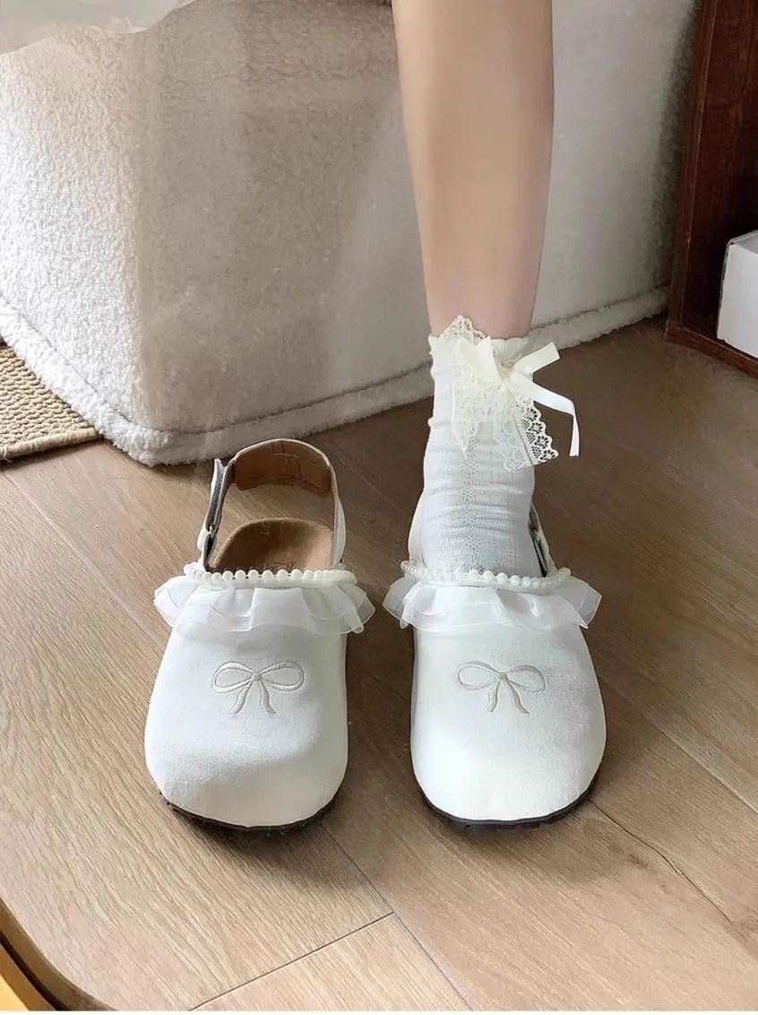 Potato Shoes with Back Strap Clogs Mules Ballet Flat Slip on Sandals Standing All Day Women Slippers Preppy Girls - Cute Causal Comfortable Walking Lightweight Running Trendy Tennis & Racquet Sport